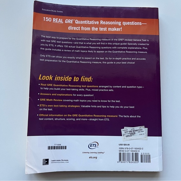 ETS Official GRE Quantitative Reasoning Practice Questions book - Picture 3 of 3